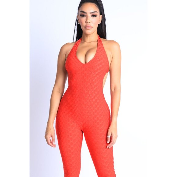 Unbranded Pants - Women's Sexy Cute Halter Neck Casual Sleeveless One Piece Solid Skinny Jumpsuit